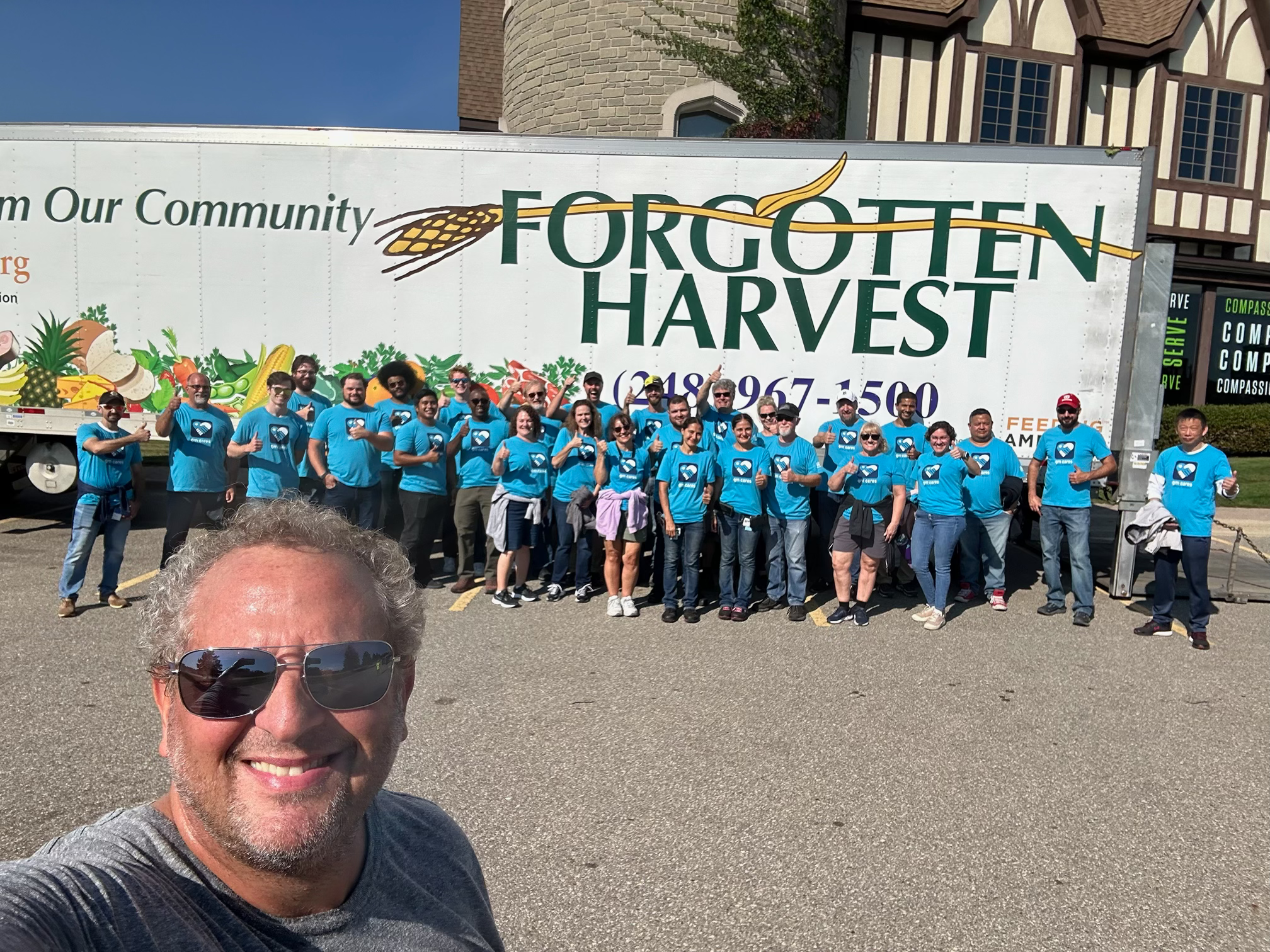 Matt volunteering with Forgotten Harvest team
